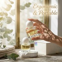 Botella de Perfume de Vidrio Cilíndrica Ecológica de Lujo de 30ml 50ml 100ml Recargable con Pulverizador y Logotipo Personalizado para Marcas