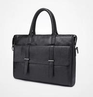 Porte-documents de luxe multi-poches pour homme avec logo personnalisé, double poignée, convertible en sac bandoulière pour ordinateur portable, idéal pour le bureau et les affaires