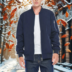 Novedad de Invierno: Cárdigan de Hombre Tejido con Bloques de Color, Estilo Urbano, Ecológico, Cortavientos, con Bolsillos y Cremallera, Grueso y con Cuello Alto - Product Image 2