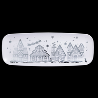 Assiettes rectangulaires jetables de luxe en plastique à bords dorés 11,5 et 17,5 pouces pour hôtels, restaurants, événements commerciaux et mariages – Plat d'accompagnement blanc pur
