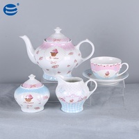 Fantaisie Dessert Peint En Céramique Tasse À Café Soucoupe Théière Pour L'après-midi Thé Élégant Table Décoration Porcelaine Vaisselle