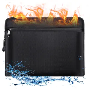 Customized size non-itchy fiberglass coated fire retardant material fireproof file document bag