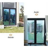 Film adhésif réfléchissant PET unidirectionnel pour extérieur, moderne, pour fenêtres de bâtiment, protection solaire, contrôle de la chaleur, intimité, décoratif, sans colle