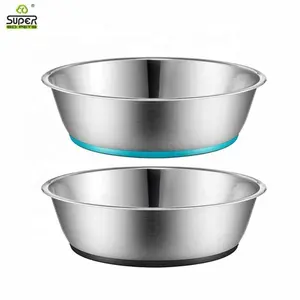 Super Design Deep Dog Bowls Stainless Steel Silicone Bottom Anti-Slip Stand Dog Bowl Custom For Food Water