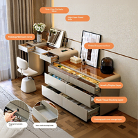 Table de toilette de luxe haut de gamme en bois massif sur mesure avec tiroir intégré et armoire à bijoux