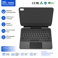 Clavier Magique Personnalisé avec Étui pour iPad 10,9 Pouces 11 Pouces, Clavier Sans Fil avec Pavé Tactile, Arabe, Coréen, Espagnol