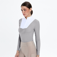 Chemise d'équitation en gros pour femmes, extensible dans quatre directions, respirante, à manches longues, pour cavalier