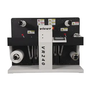 Vicut VR240อัตโนมัติด้วยความเร็วสูงแบบม้วนไปยังม้วนกระดาษไวนิลสติกเกอร์ป้ายดิจิตอลเครื่องตัดตายโรตารี่