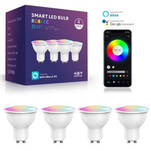 Smart WiFi Smart GU10 <b>LED</b> Bulb RGB+CCT Dimmable APP Control Voice Control Smart <b>Light</b> Bulb for Bedroom, Living <b>room</b>, Hotel - Product Image 3