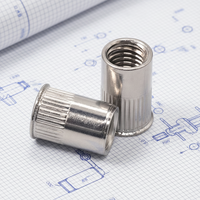 Boîte de 150 écrous à sertir M3-M10 en acier inoxydable 304 poli, à tête fraisée réduite, corps moleté, type rivet, MALAXY