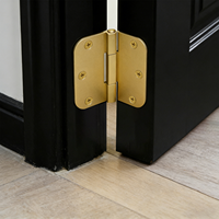 Charnières de porte intérieures OEM modernes en laiton massif 3,5 po x 3,5 po x 3 mm, paire à roulement carré, ouverture à 180°, 6 trous, pour salle de bain, chambre, entrée