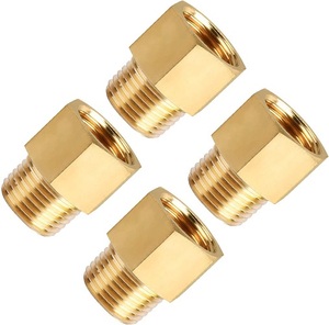Adaptateur de raccord de tuyau hexagonal en laiton avec filetage NPT femelle 1/2 pouce x filetage NPT mâle 1/2 pouce - Product Image 4