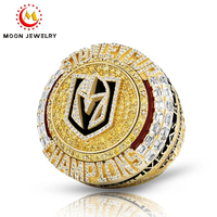 Bague de championnat de course hippique personnalisée, plaquée or, pierres CZ multicolores, trophée de vainqueur de tournoi équestre, cadeau pour homme