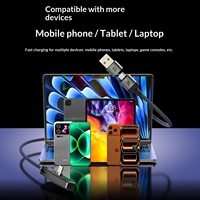 Nouveau câble de charge rapide 240W 2026 avec support de téléphone, câble tressé en nylon USB C Type C, câble de données PD3.1 avec puce E-MARKER pour iPhone 17