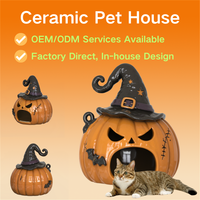Halloween Tree Hole Maison pour animaux de compagnie en céramique moderne de luxe, écologique, lit, niche et abri pour chats et chiens