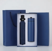 Ensemble de parapluies et de gourdes en acier inoxydable avec impression numérique de logo personnalisé pour cadeaux d'entreprise et produits promotionnels de bureau