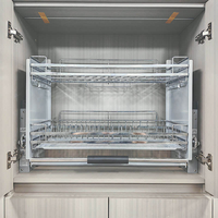 Égouttoir à vaisselle moderne et écologique Tunosen pour hôtels et cuisines, avec système de tirage vers le bas pour rangement sous armoire