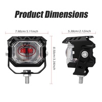 Nouveau projecteur LED 12V 3 pouces pour moto, phare jaune pour lampe automobile