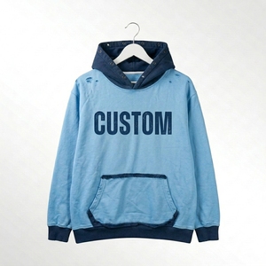 Custom 480gsm Heavyweight Cotton Hoodie Men's Streetwear Boxy Fit Vintage Stone Wash Tapestry Embroidery Fleece Pullover Jumper - Product Image 1