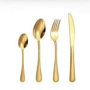 Jiasida Hammered Stainless Steel Western Cutlery Set Mirror Polished For Hotel Dessert Use - Product Image 4