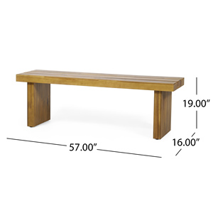 Banc d'extérieur en <span class=keywords><strong>bois</strong></span> d'acacia fait à la main - Siège de patio en teck ANGIE avec assise en faux rotin - Product Image 4