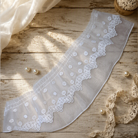 Dentelle multicolores sur mesure, dentelle à volants, dentelle plissée blanche, dentelle pour vêtements, dentelle plissée pour robe