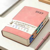 Agenda Diaria OUHONG 2027, Cuaderno de Piel Sintética A5, Calendario de Una Página por Día, Diario, Logotipo Personalizado, Regalo Empresarial