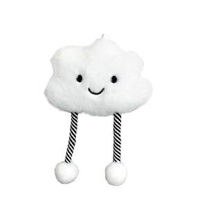 Porte-clés en peluche mignon Kawaii souriant Happy Cloud Porte-clés en métal souple pour femmes et bébés filles - Product Image 6