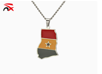 Collier pendentif carte d'Haïti en promotion pour femmes et hommes, bijoux plaqués or, colliers drapeau et carte du pays pour cadeau