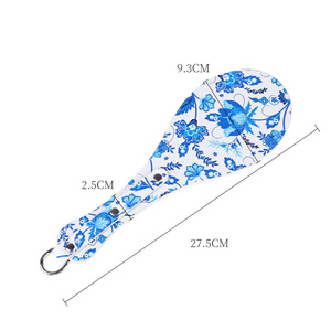 Custom Blue-and-White Porcelain Pattern Handcuffs and Punishment Whip Leather Spanking Paddle for <strong>Bondage</strong> BDSM Sex Toys - Product Image 2