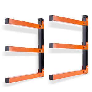 <b>Wall</b> <b>Mounted</b> Metal <b>Shelf</b> 3 Tier Adjustable Storage Rack For Firewood And Lumber Rectangle Shape - Product Image 1