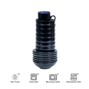 ชุดอาหารเย็นเซรามิกเคลือบโคบอลต์ลายเพ้นท์มือ ราคาประหยัด ชุดจานชามใช้งานได้จริงสำหรับบ้าน - Product Image 5