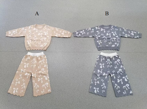 Baby Girls 'Twin Set Frühling Neues besticktes Stram pler kleid mit Bowknot-Print und großem Kragen Denim Sisters Outfit - Product Image 6
