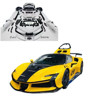 Kit carrosserie en fibre de carbone sèche de haute qualité pour <span class=keywords><strong>Ferrari</strong></span> SF90, amélioration SF90 XX : Pare-chocs, jupes latérales, diffuseur arrière, lèvre avant - Product Image 2