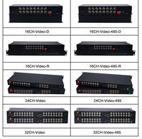 Kit de Transmisor y Receptor de Video Analógico BNC CVBS de 2, 4 y 8 Canales a Fibra Óptica, Compatible con Control PTZ RS485, Conversor de Medios