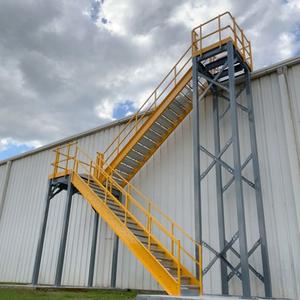 Escalera de Metal para exteriores personalizada, peldaños de escalera de acero industrial, <span class=keywords><strong>escaleras</strong></span> de acero rectas, materiales de construcción para uso en exteriores - Product Image 4