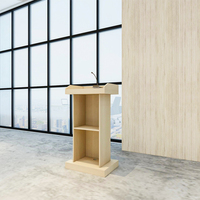 Pupitre moderne en bois avec accents blancs, mobilier de théâtre Jongtay pour usage commercial en conférence et en église