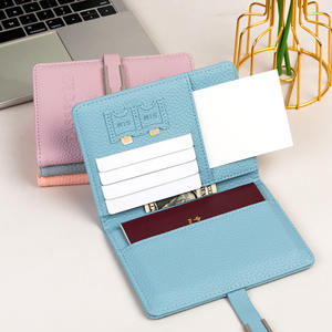 Porte-passeport couverture portefeuille voyage essentiel RFID bloquant carte en cuir passeport Clip étiquette de bagage ensemble pour femmes hommes - Product Image 2