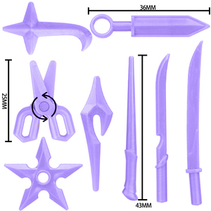 Koruit - <span class=keywords><strong>Armas</strong></span> de <span class=keywords><strong>Ninja</strong></span> de la Época Medieval, Tijeras y Dardos para Bloques de Construcción MOC de 4 cm, Juguetes de Ladrillos - Product Image 3