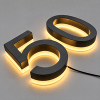 Lettres 3D personnalisées de luxe rétroéclairées, panneau en PVC avec capteur de lumière, étanche IP65 pour bureau, salon de coiffure, boutique
