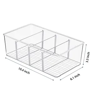홈 액세서리 뚜껑이없는 데스크탑 스택 주최자 컨테이너 상자 플라스틱 티백 분할 캐비닛 식료품 저장실 보관 상자