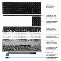 Clavier d'ordinateur portable OEM US Layout PK131NTA00 V155420AS1 pour Lenovo IdeaPad 110-15ISK 110-17ACL 110-17IKB 110-17ISK, Remplacement