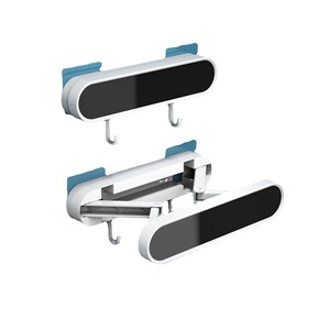 Étagère de salle de bain pliable murale avec ventouse, aucun perçage requis, support de rangement pour crochets de lavabo - Product Image 5