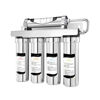 Purificateur d'eau domestique manuel à 5 étapes en acier inoxydable 304 avec filtration ultrafiltrante de 0,01 micron et système contrôlé par application