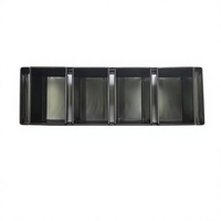 Moule à pain Pullman commercial empilable à 4 compartiments, avec support latéral élargi, en acier aluminisé antiadhésif, compatible four