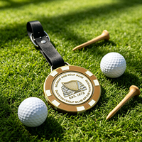 Tag Tas Golf Logam Perak Antik Kemasan Grosir, Panjang Dapat Disesuaikan, Logo Dapat Dicetak