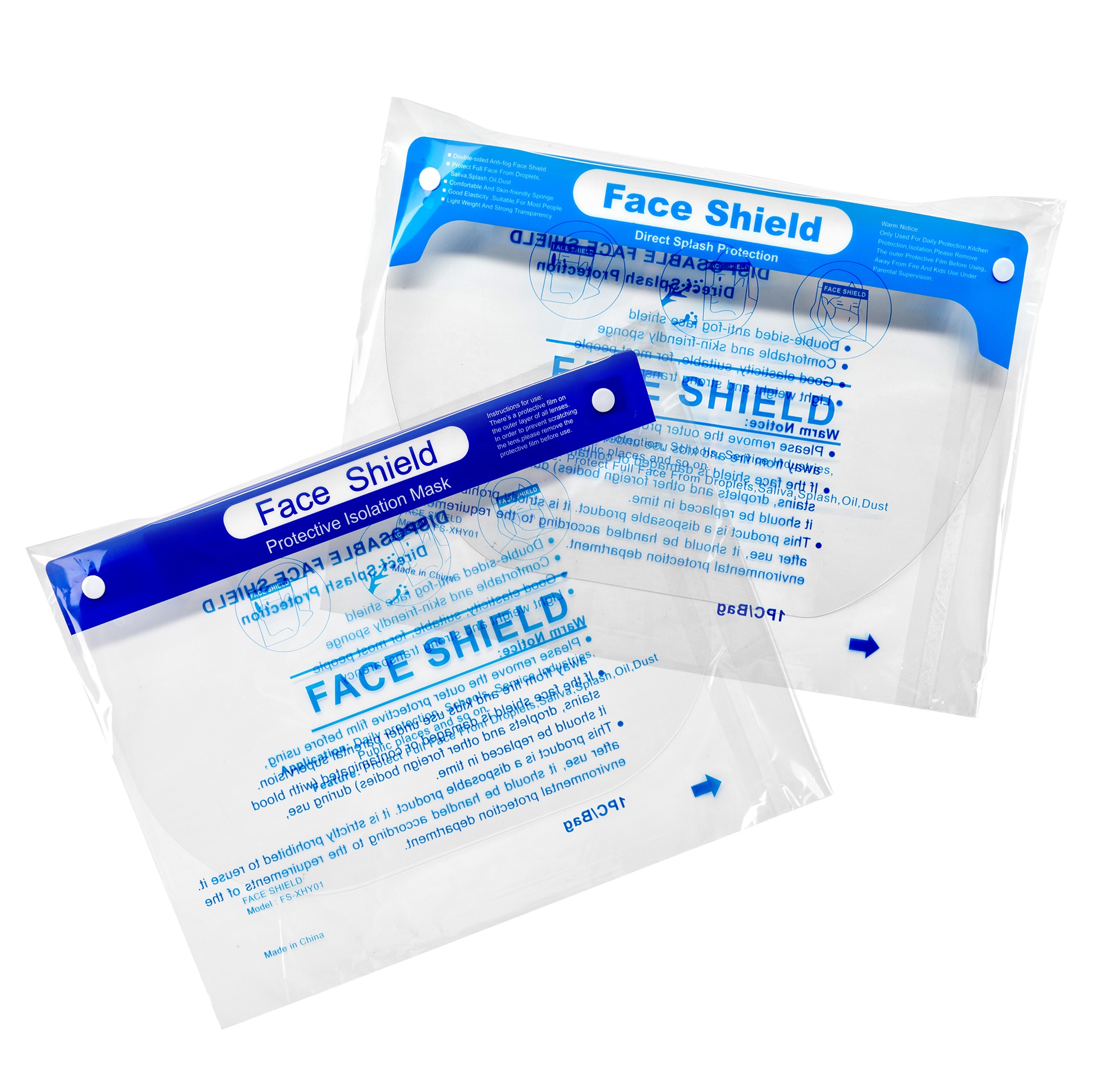 Заводская поставка Регулируемый Прозрачный Полнолицевой защитный козырек для лица защитные очки Синие Защитные очки для лица
