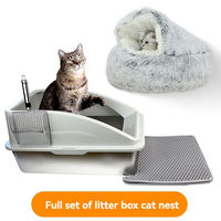 Bac à litière OEM extra large en acier inoxydable avec couvercle anti-adhésif à bords hauts pour chats de grande taille, espace intérieur de 20 L, toilette pour chat en plastique
