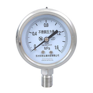 Manomètre en acier inoxydable Suzhou Xiansheng Y60BF 1,6 MPa, raccord fileté, manomètre analogique - Product Image 1