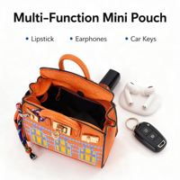 Breloque de sac en forme de mini-maison, jolie pochette à rouge à lèvres en PVC, pendentif portable pour ranger écouteurs et clés, pour la décoration de sac